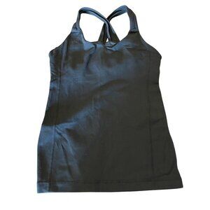 Lululemon Black Crisscross Back Stretchy yoga fitness Tank Top Womens Sz S‎